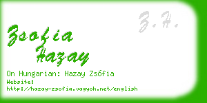 zsofia hazay business card